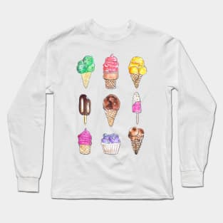 Ice Cream Flavors Long Sleeve T-Shirt